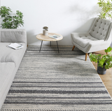 TD® Tapis Terra Cotton 160 x 230 cm - Blanc, noir bande extérieure