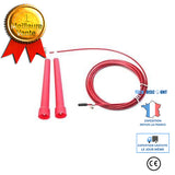 TD® Accessoires Fitness - Musculation,3m vitesse sauter corde hommes et femmes câble en acier fil Fitness sauter - rouge