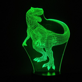 TD® AA 7 Couleurs Changeantes Veilleuses 3D LED Dinosaure Illusion Lampe Tactile Télécommande La38829