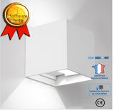 TD® LED éclairage extérieur, IP65 réglable étanche cube LED applique murale, haut et bas LED de jardin applique noir bl - White