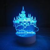 TD® Lampe optique poser décoratif tactile 7 couleurs illusion optique - modèle château - faible consommation câble USB 3 piles AAA