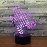 TD® Lampe optique poser décoratif tactile 7 couleurs illusion optique - modèle cactus - faible consommation câble USB ou 3 piles AAA