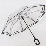 TD® Poignée droite transparente parasol en forme de C parasol protection UV parapluie extérieur parasol parasol parapluie inversé