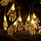 TD® 20LED Halloween Fantôme Main Lumière Chaîne Squelette Main Squelette Extérieur Jardin Fantôme Festival Batterie Lumière Décorati