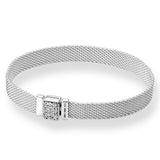 TD® S925 bracelet en argent sterling femmes simple chaîne de montre en zircon série R brillant chaîne boucle chaîne anneau ins style