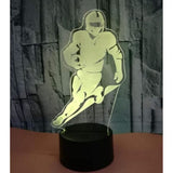 TD® Lampe de table 3D illusion en forme de Joueur rugby - Veilleuse luineuse 3D hollograme décoration chambre
