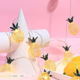 TD® guirlande lumineuse ananas boules led extérieur anniversaire intérieur lanternes dorées pile chambre enfant chinoise jaune fête