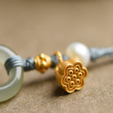 TD® Bracelet à emboîtement bricolage femmes Hetian Jade 12mm corde à la main Bracelet tressé à la main Simple petit cadeau frais bij