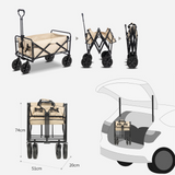 TD® Camping car camping remorque chariot pliant chariot de pêche réglable roue de 5 pouces voiture extérieure