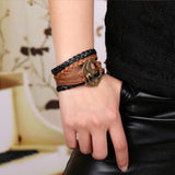 HTBE® Bracelet rétro multicouche d'oiseaux européens et américains tissés à la main, simple et élégant pour les amis et les parents