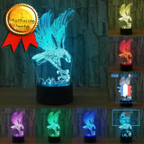 TD® Lampe optique poser décoratif tactile 7 couleurs illusion optique - modèle faucon - faible consommation câble USB ou 3 piles AAA