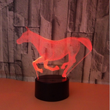 TD® Veilleuse colorée 3D cheval au galop