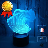 TD® Décoratif USB Surf 7 Couleurs Télécommande Illusion Optique Veilleuse 3D Visualisation Table Bureau Lampes 3D Glow LED LTS264914