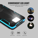 TD® Banque d'alimentation solaire 10000mAh 6 panneaux solaires Banque d'alimentation portable extérieure pliante à charge rapide