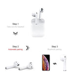 HTBE® I12 casque bluetooth universel pour téléphone portable binaural stéréo longue veille neutre charge directe écouteurs blanc