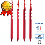TD® Lot de 4 pièces de 18 cm Piquets de tente/  Épaisse chevilles de camping accessoires de tente en alliage ajustées Rouge