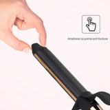 TD® Fer à friser électrique à affichage LCD 32mm grand volume grande vague tourmaline céramique fer à friser anti-brûlure