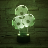 TD® Football 3D acrylique stéréo Vision lumière 7 changement de couleur USB chambre chevet veilleuse créative décoration de la maiso