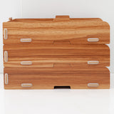 Plateau de classement en bois, support de stockage de cadre, barre de classement de bureau à trois couches, support de classe