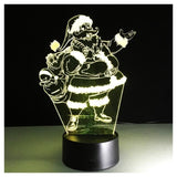 TD® Lampe optique poser décoratif tactile 7 couleurs illusion optique - modèle père noël - faible consommation câble USB 3 piles AAA