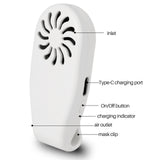 TD® Portable silencieux petit ventilateur usb rechargeable mini ventilateur de masque à clipser extérieur pour les enfants