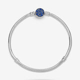 TD® Bracelet en argent sterling S925 bouton hypoallergénique boucle en forme de T mode tempérament simple chaîne en os de serpent