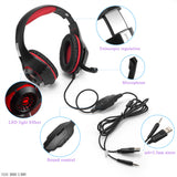 TD® Casque Gaming Rouge  Écouteurs pour Jeux / avec micro pour PC et Ordinateur Portable - LED lumineux Noir et Rouge Confortable