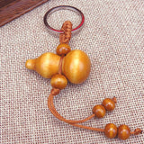 TD® G6 porte-clés anneau acajou voiture porte-clés pendentif en bois sûr gourde accessoires décoratifs