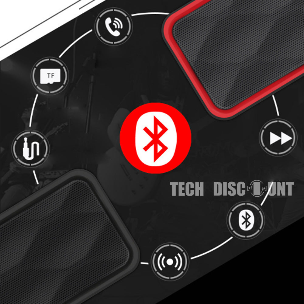 TD® Enceinte bluetooth portable haut parleur pc voiture iphone noir sans fil mains libres appareils musiques audio basse puissante