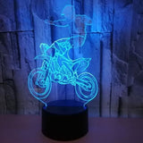 TD® Lampe optique poser décoratif tactile 7 couleurs illusion optique - modèle moto cross - faible consommation câble USB 3 piles AA