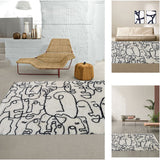 TD® Nordique ins imitation cachemire tapis salon chambre table basse couverture de chevet maison abstrait japonais tapis de sol