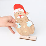 Ornements de décoration en bois de Noël Ornements peints créatifs de Noël Décorations de Noël pour les personnes âgées Contra