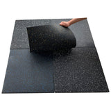TD® Sol pour salle de sport - largeur 1,25 m - épaisseur 6 mm - Noir/Gris ， Absorption des chocs et isolation phonique en intérieur
