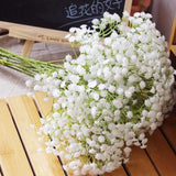 TD® Bouquet de fleur de gypsophile artificielle décoration mariage intérieur extérieur soie artificielle blanche moderne et tendance