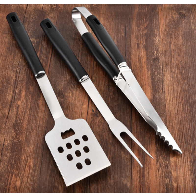 Ensemble d'outils de barbecue en acier inoxydable Grill Ensemble d'outils de barbecue en trois pièces Fourche et pelle pour b