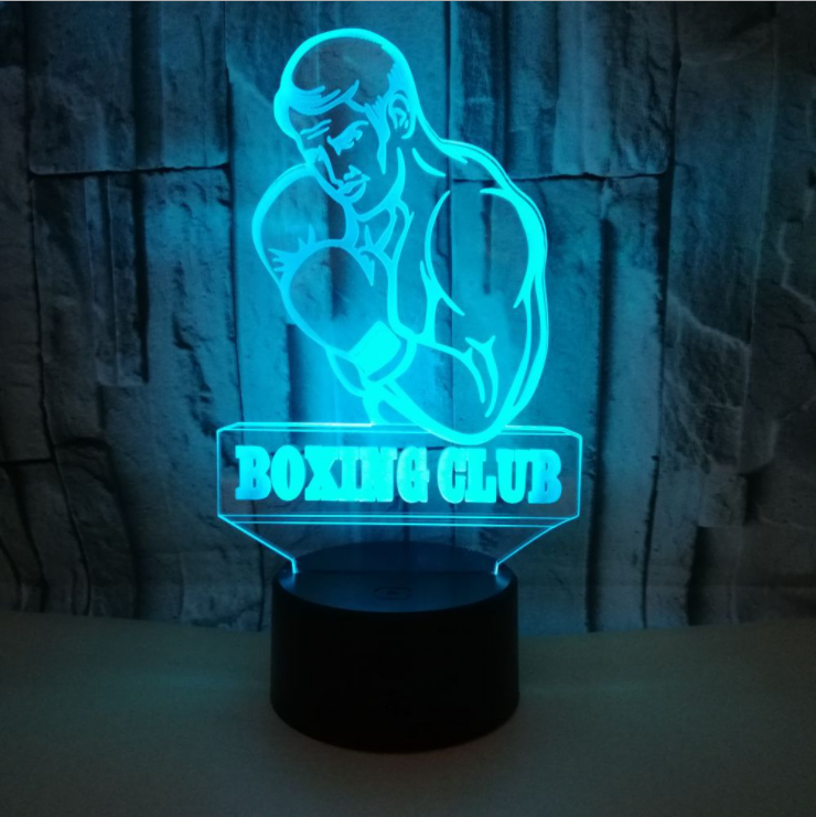 TD® Nouveau Boxe Tactile Coloré Télécommande 3D Nuit Lumière Acrylique En Trois Dimensions Petite Lampe De Table ED9546