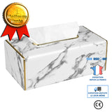 TD® Boîte en papier Boîte à serviettes en papier marbré de style européen avec anneau de quincaillerie en or Boîte  papier marbré Bo