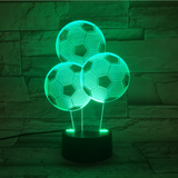 TD® Football 3D acrylique stéréo Vision lumière 7 changement de couleur USB chambre chevet veilleuse créative décoration de la maiso