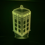 TD® Décoratif USB Cabine téléphonique 7 couleurs Télécommande Illusion d'optique Veilleuse 3D Visualisation Table Lampes de  OP32362