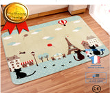 TD® Tapis de chambre à coucher de modèle de chat de style d'illustration