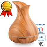 TD® Diffuseur d'arôme de grain de bois de pétale diffuseur d'huile essentielle humidificateur de grain de bois d'arôme 400ML