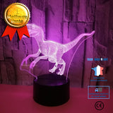 TD® Lampe optique poser décoratif tactile 7 couleurs illusion optique modèle dinosaure - faible consommation câble USB ou 3 piles AA