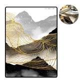 TD® Tapis de sol de salon de chambre à coucher de ligne jaune d'or de nouvelle encre chinoise de mode abstraite -150x200cm