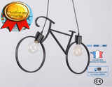 TD® Restaurant lampe personnalité simple rétro pays fer vélo lustre Internet café vélo éclairage