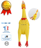 TD® Jouet pour chien en plastique résistant solide poulet jaune qui couine pour chien qui s'ennuie à mâcher animaux de compagnie bru