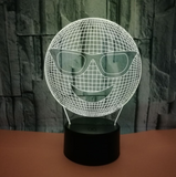 TD® Décoratif USB Cool Emoji 7 Couleurs Télécommande Illusion Optique Veilleuse 3D Visualisation Table Bureau Lampes 3D Glow LED Lam