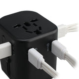 TD® Chargeur de voyage Prise de conversion multifonction 4USB Prise de voyage universelle multi-pays Charge rapide