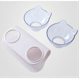 TD® Double Bol de Chat,  Gamelle Aliments / Antidérapant  avec Support en Plastique/  pour  Petits Chiens /Démontable/ Lavage Facile