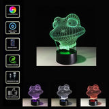 TD® Lampe 3D LED Optique Veilleuse Tête de Crapaud  Grenouille 7 Couleurs Changeantes Décoration / Chambre Bureau / ABS Acrylique