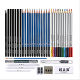 Ensemble de pinceaux ensemble de fournitures d'art de crayon de croquis 40 pièces ensemble de dessin au crayon de couleur sol